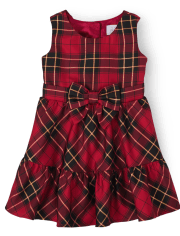Toddler Girls Matching Family Plaid Tiered Dress