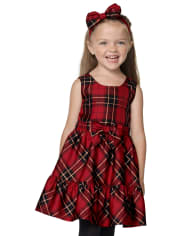 Toddler Girls Matching Family Plaid Tiered Dress
