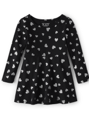 Baby And Toddler Girls Glitter Heart Everyday Dress