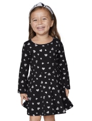 Baby And Toddler Girls Glitter Heart Everyday Dress