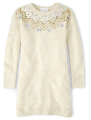 Girls Sequin Sweater Dress