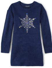 Girls Snowflake Sweater Dress