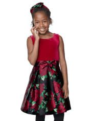 Girls Mommy And Me Floral Knit To Woven Dress