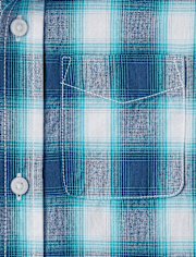 Boys Plaid Poplin Button Down Shirt