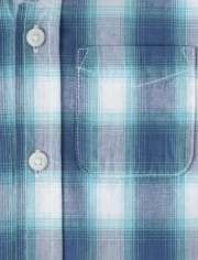 Toddler Boys Plaid Poplin Button Down Shirt
