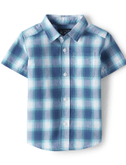 Toddler Boys Plaid Poplin Button Down Shirt