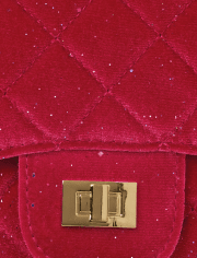 Sac en velours matelassé à paillettes pour fille