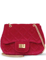 Sac en velours matelassé à paillettes pour fille