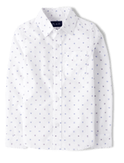 Chemise boutonnée en popeline imprimée pour garçon
