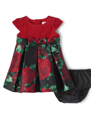 Baby Girls Mommy And Me Floral Knit To Woven Dress
