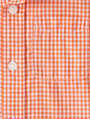 Camisa con botones de popelín a cuadros para bebés y niños pequeños