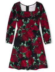 Womens Mommy And Me Floral Velour Dress