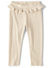 Leggings acogedores con volantes para niñas pequeñas