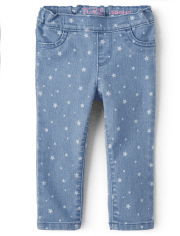 Jegging Star en denim tricoté ultra doux pour petites filles
