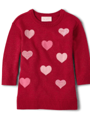 Baby And Toddler Girls Heart Sweater Dress
