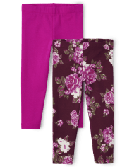 Toddler Girls Floral Leggings 2-Pack