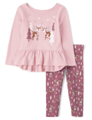 Toddler Girls Reindeer 2-Piece Set