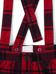 Toddler Girls Plaid Pinafore 2-Piece Set
