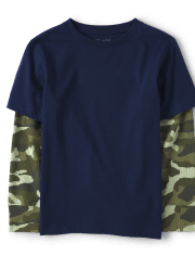 Boys Camo Thermal 2 In 1 Top