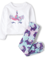 Girls Unicorn Fleece Pajamas