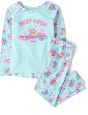 Pijama acogedor para niñas con cuello redondo