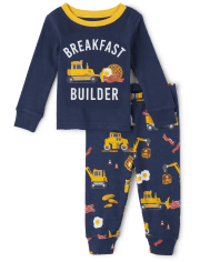 Baby And Toddler Boys Construction Snug Fit Cotton Pajamas