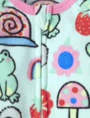 Pijama de una pieza de forro polar animal para bebés y niñas pequeñas