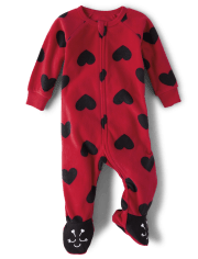 Pijama de una pieza de forro polar con mariquita para bebés y niñas pequeñas