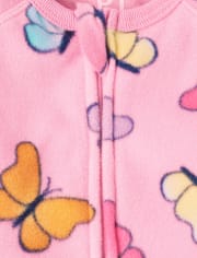 Pyjama une pièce en polaire papillon pour bébé et toute-petite fille
