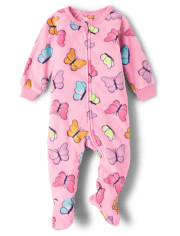 Pyjama une pièce en polaire papillon pour bébé et toute-petite fille