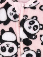 Pyjama une pièce en molleton panda pour bébé et toute-petite fille