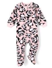 Pyjama une pièce en molleton panda pour bébé et toute-petite fille