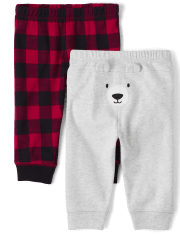Unisex Baby Bear Pants 2-Pack