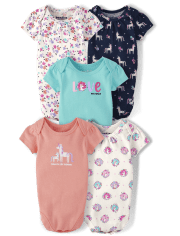 Body de unicornio para bebé niña, paquete de 5