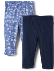 Baby Girls Floral Ruffle Pants 2-Pack
