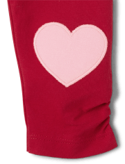 Lot de 2 leggings cœurs bébé fille