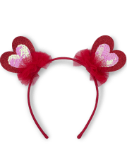 Girls Glitter Heart Headband