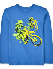 Camiseta con gráfico de moto de cross para niños