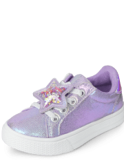 Toddler Girls Holographic Star Low Top Sneakers
