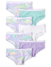 Ropa interior hipster con efecto tie-dye para niñas, paquete de 7