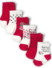 Baby Girls Floral Midi Socks 6-Pack