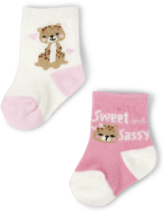 Baby Girls Leopard Midi Socks 6-Pack