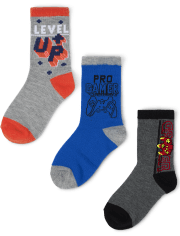 Boys Gamer Crew Socks 6-Pack