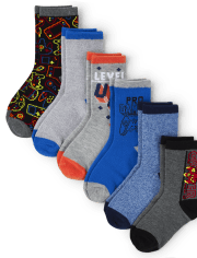 Boys Gamer Crew Socks 6-Pack