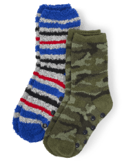 Calcetines calentitos de camuflaje para niños, paquete de 2