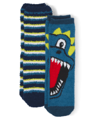 Lot de 2 paires de chaussettes douillettes Dino pour garçon