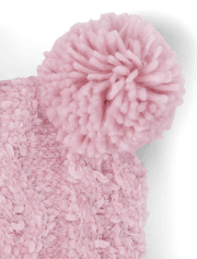 Conjunto de gorro y manoplas tejido trenzado para niñas pequeñas