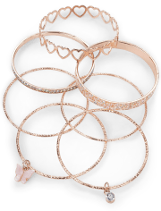 Paquete de 7 brazaletes de corazón para niñas