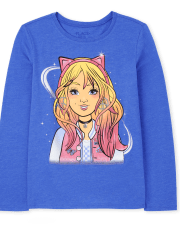 Camiseta con estampado de niña