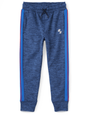 Boys Side Stripe Fleece Performance Jogger Pants